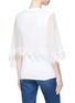 Back View - Click To Enlarge - CHLOÉ - Scalloped crepe cape overlay jersey top