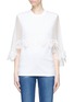 Main View - Click To Enlarge - CHLOÉ - Scalloped crepe cape overlay jersey top