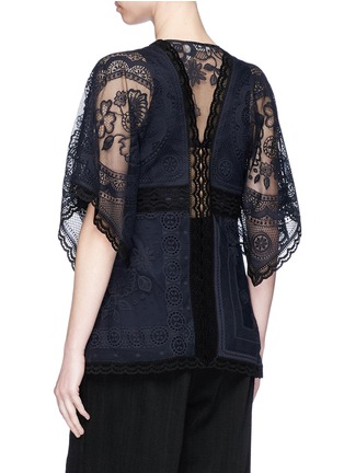 Back View - Click To Enlarge - CHLOÉ - 'Haut' geometric tablecloth lace top