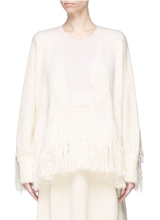 Main View - Click To Enlarge - CHLOÉ - Fringe virgin wool open cardigan