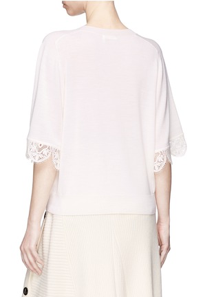 Back View - Click To Enlarge - CHLOÉ - Scalloped crochet lace cuff sweater