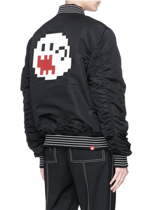 Back View - Click To Enlarge - 8-BIT - 'Haunting you' rubber appliqué unisex bomber jacket