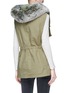 Back View - Click To Enlarge - YVES SALOMON ARMY - Detachable fox fur collar rabbit fur liner vest