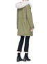 Back View - Click To Enlarge - YVES SALOMON ARMY - Detachable fox fur hooded eyelet canvas long parka