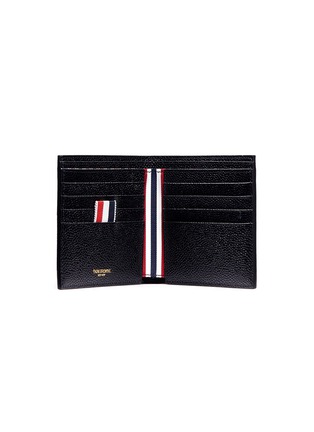Figure View - Click To Enlarge - THOM BROWNE  - Diagonal stripe leather bifold wallet