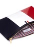 Detail View - Click To Enlarge - THOM BROWNE  - Stripe calfskin leather document holder