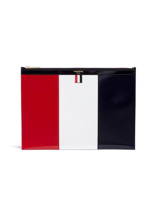 Main View - Click To Enlarge - THOM BROWNE  - Stripe calfskin leather document holder
