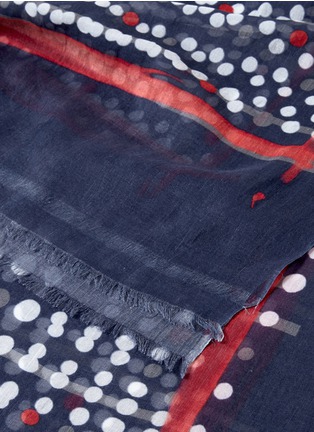 Detail View - Click To Enlarge - FALIERO SARTI - 'Pac Man' polka dot print cotton-silk scarf