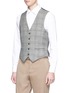 Front View - Click To Enlarge - RING JACKET - Satin back wool check plaid vest