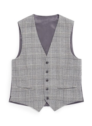 Main View - Click To Enlarge - RING JACKET - Satin back wool check plaid vest
