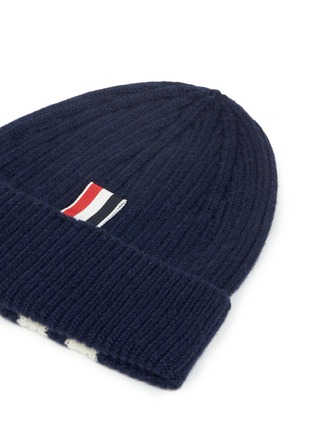 Detail View - Click To Enlarge - THOM BROWNE  - Stripe cashmere beanie