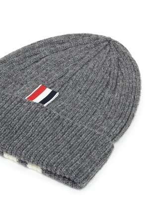 Detail View - Click To Enlarge - THOM BROWNE  - Stripe cashmere beanie
