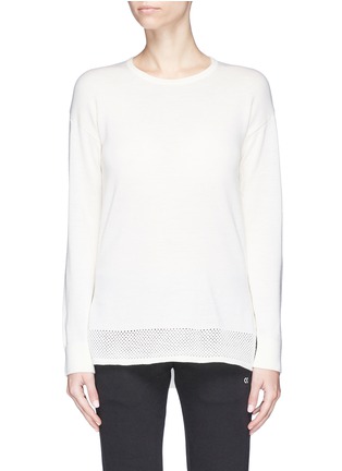 Main View - Click To Enlarge - CALVIN KLEIN PERFORMANCE - Perforated panel wool sweater