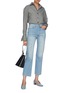 Figure View - Click To Enlarge - VICTORIA, VICTORIA BECKHAM - 'Cali' distressed cropped straight leg jeans