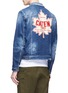 Back View - Click To Enlarge - 71465 - Mixed badge washed denim jacket