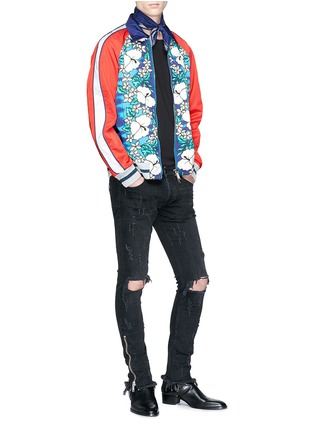 Figure View - Click To Enlarge - 71465 - Floral print colourblock twill coach jacket