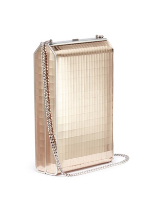 Figure View - Click To Enlarge - JUDITH LEIBER - 'North South Rectangle' tassel metallic leather box clutch