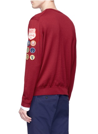 Back View - Click To Enlarge - 71465 - Mixed badge wool sweater