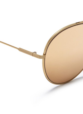 Detail View - Click To Enlarge - VICTORIA BECKHAM - 'Loop Round' 24k gold plated aviator mirror sunglasses