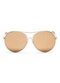Main View - Click To Enlarge - VICTORIA BECKHAM - 'Loop Round' 24k gold plated aviator mirror sunglasses