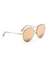 Figure View - Click To Enlarge - VICTORIA BECKHAM - 'Loop Round' 24k gold plated aviator mirror sunglasses