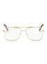 Main View - Click To Enlarge - VICTORIA BECKHAM - 'Grooved Optical Navigator' double bridge metal square glasses