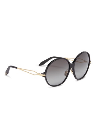 Figure View - Click To Enlarge - VICTORIA BECKHAM - Metal temple acetate round sunglasses