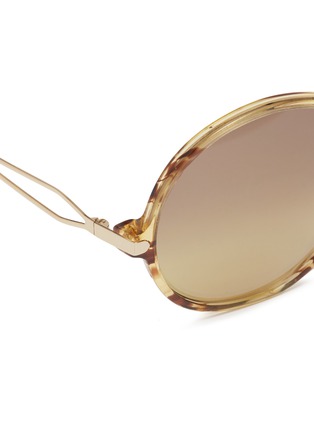 Detail View - Click To Enlarge - VICTORIA BECKHAM - Metal temple acetate round sunglasses