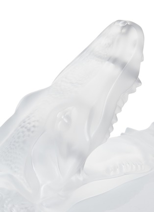 Detail View - Click To Enlarge - LALIQUE - Hippopotamus smart phone holder – Clear
