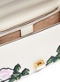 Detail View - Click To Enlarge - GUCCI - 'Sylvie' floral appliqué small chain web leather bag