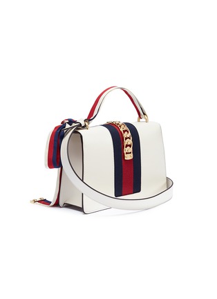 Figure View - Click To Enlarge - GUCCI - 'Sylvie' floral appliqué small chain web leather bag