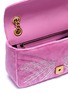 Detail View - Click To Enlarge - GUCCI - 'GG Marmont' glass crystal small quilted velvet crossbody bag