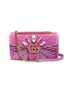 Main View - Click To Enlarge - GUCCI - 'GG Marmont' glass crystal small quilted velvet crossbody bag
