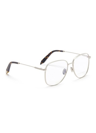 Figure View - Click To Enlarge - VICTORIA BECKHAM - 'Grooved Optical Feminine' metal square glasses