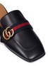 Detail View - Click To Enlarge - GUCCI - GG Web stripe leather loafer slides