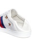  - GUCCI - 'Ace' embroidered Web stripe leather step-in sneakers