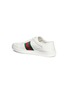 Detail View - Click To Enlarge - GUCCI - 'Ace' bee embroidered Web stripe leather step-in sneakers