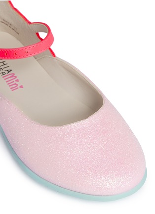 Detail View - Click To Enlarge - SOPHIA WEBSTER - 'Chiara Mini' butterfly appliqué glitter kids Mary Jane flats