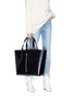Figure View - Click To Enlarge - KARA - 'Panel' large cowhide leather tote