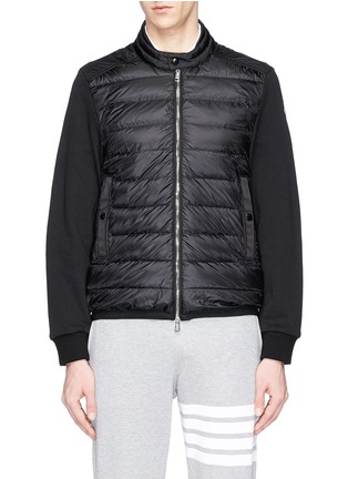 Main View - Click To Enlarge - MONCLER - 'Maglia' jersey panel down puffer jacket