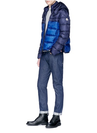 Figure View - Click To Enlarge - MONCLER - 'Brech' colourblock hooded down puffer jacket