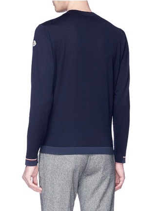 Back View - Click To Enlarge - MONCLER - Stripe cuff virgin wool sweater