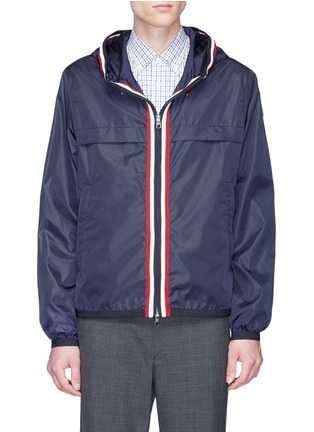 Main View - Click To Enlarge - MONCLER - 'Anton' stripe placket hooded jacket