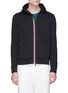 Main View - Click To Enlarge - MONCLER - Stripe placket zip hoodie