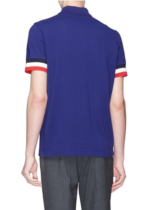 Back View - Click To Enlarge - MONCLER - Stripe cuff polo shirt