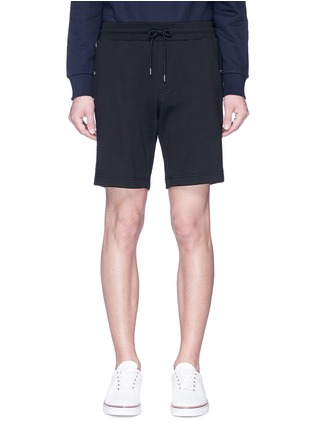 Main View - Click To Enlarge - MONCLER - Stripe outseam sweat shorts