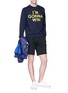 Figure View - Click To Enlarge - MONCLER - Stripe outseam sweat shorts