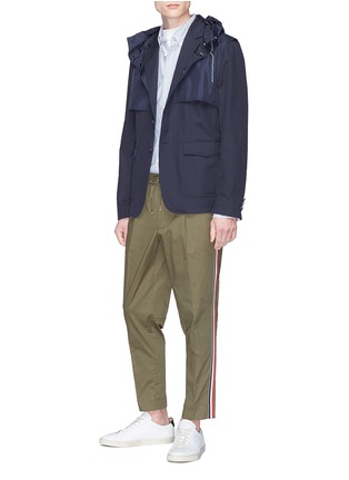 Figure View - Click To Enlarge - MONCLER - Petersham outseam twill jogging pants