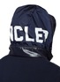 Detail View - Click To Enlarge - MONCLER - Logo print retractable hood down puffer cardigan