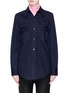 Main View - Click To Enlarge - CALVIN KLEIN 205W39NYC - Contrast topstitching oversized Western denim shirt